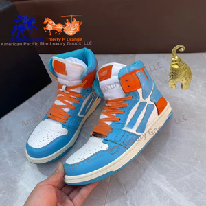 Zapatillas de Baloncesto Antideslizantes de Caña Alta para Hombre, de Cuero Genuino y PU, con Cordones, para Caminar y Senderismo, con Suela de Goma Engrosada, Estilo Deportivo Amiris - Product Image 4