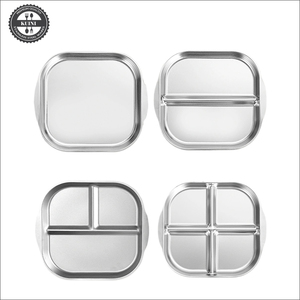 <span class=keywords><strong>Assiette</strong></span> pour enfants en acier inoxydable incassable à 3 compartiments, polie, divisée, pour le contrôle alimentaire, design de dessin animé pour une alimentation équilibrée - Product Image 4