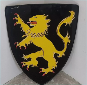 Escudo con Escudo de León Medieval, Acero Inoxidable, Redondo, Pulido, Electrochapado, Decoración Antigua para Halloween, Decoración de Pared para el Hogar - Product Image 2