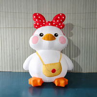 Mascotte géante gonflable en forme de canard, personnage de dessin animé en tissu Oxford, modèle publicitaire pour la décoration et l'affichage d'événements en extérieur