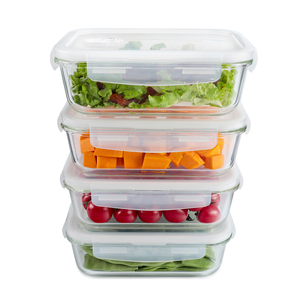 Nouveau design hermétique couvercle <span class=keywords><strong>verre</strong></span> récipient alimentaire <span class=keywords><strong>micro</strong></span>-ondable cadeau Borosil boîte à déjeuner - Product Image 6