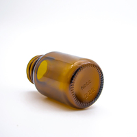Pot en verre ambré à large ouverture multi-tailles 60/100/500 ml - Goutte à goutte plate pour le stockage de capsules, de pilules et de produits pharmaceutiques