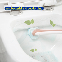 Ensemble de brosse de toilette jetable Baguette de nettoyage de cuvette de toilette écologique avec support avec recharges de nettoyant Système de nettoyage de salle de bain
