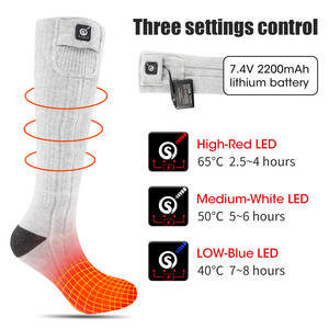 Chaussettes chauffantes isolées pour l'extérieur, chasse à la <span class=keywords><strong>neige</strong></span> en hiver, faible température, chauffage électrique, sortie puissante, longue durée de vie de la batterie - Product Image 4