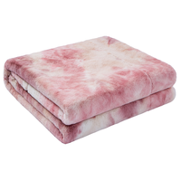 Benutzer definierte Blumenmuster Polyester King Size Winter Soft Pink Krawatte gefärbte Kunst pelz Decke