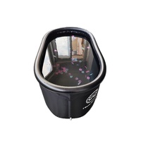 Baignoire à glace gonflable ovale XL 130 Gal pliable pour athlètes, récupération par bain froid, thérapie par eau froide portable