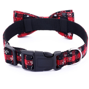 Collier pour animaux de compagnie, en Polyester, à carreaux rouge, accessoires pour chiens, avec nœud papillon amovible pour petits, moyens et grands chiots - Product Image 4