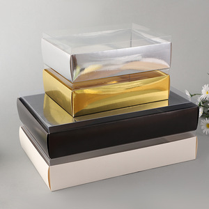 Fenêtre transparente personnalisée, boîte d'emballage carrée pour tarte aux fruits, tranche de dessert, friandise, chocolat, boîte de papier <span class=keywords><strong>suisse</strong></span> - Product Image 5