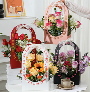 <span class=keywords><strong>Caja</strong></span> de cesta de flores con mango, bolsa de <span class=keywords><strong>arreglo</strong></span> de flores Simple, <span class=keywords><strong>caja</strong></span> de regalo de ramo de Material <span class=keywords><strong>Floral</strong></span> DIY - Product Image 1