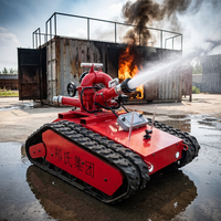 Robot de lutte contre les incendies tout-terrain sur chenilles Q235 en acier, transmission d'images sans fil, télécommande à 150 mètres, pulvérisation d'eau longue portée
