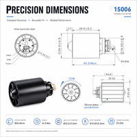 Moteur en aluminium haute durabilité 5V GCF25L15006 pour l'automatisation et les mini-ventilateurs