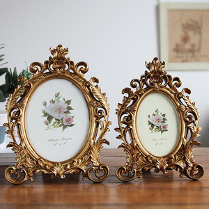 Sierlijke Hars Vintage Fotolijst 4X6 5X7 6X8 Hete Verkoop Ovaal Retro Huisdecoratie Fotolijst Vintage - Product Image 6