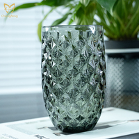 Ananas gris en relief tasse à eau en verre à bouche haute tasse à jus tasse à boisson au lait gobelets en verre durables pour la fête
