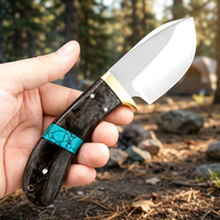 Couteau de chasse et de camping artisanal SIZZCO, lame fixe en acier D2, couteau Cattleman OEM EDC avec étui en cuir, meilleur cadeau