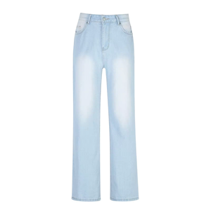 Jeans à jambes larges pour femmes Denim Factory, style vintage, taille haute, coupe ample, denim rigide de qualité supérieure, service OEM - Product Image 6