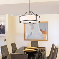Fabricant de lustre en tissu Luminaire suspendu Luminaire suspendu vintage Lustre design américain pour le salon