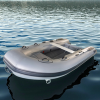 Bateau semi-rigide en aluminium à coque rigide en V profond de 340 cm pour 4-5 personnes, idéal pour les sports et loisirs sur rivière et lac, adapté aux plongeurs