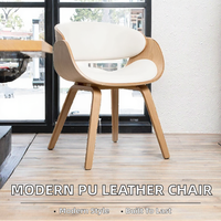 Chaise de salle à manger moderne en contreplaqué courbé avec siège rembourré et pieds en bois pour la maison, l'hôtel et le restaurant