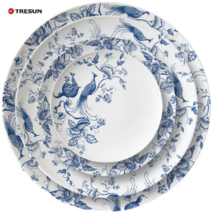 Juego de Platos de Cerámica Azul y Blanco de Lujo, Vajilla de Porcelana, Platos de Porcelana Fina Vintage, Vajilla de Porcelana - Product Image 1