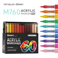 LANGUO 84 Couleurs Marqueurs Acryliques Liquides à Pigments Intenses, Mini Boîte de Couleurs, Kit de Croquis Acuarela Aquarell Tons Complets