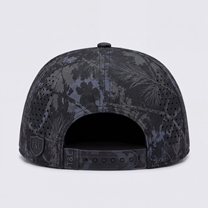 Casquette Snapback à Visière Plate Camouflage Pin Noir Gris avec Patch PVC Imperméable et Corde, 5 Panneaux, Perforations Laser Respirantes, Gorras Hommes Femmes - Product Image 4
