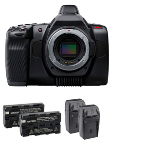 Caméra vidéo 8K de haute qualité Black Magic BMPC6K avec capteur CMOS, monture EF, design demi-format, batterie rechargeable, sangle d'épaule - Product Image 1