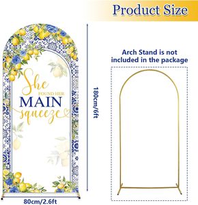 Limon mavi çini kemer zemin elastik Spandex stokta 2 taraflı yuvarlak üst gelin duş düğün süslemeleri için - Product Image 2