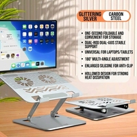Support pour ordinateur portable avec deux ventilateurs magnétiques turbo, hauteur réglable, support pliable pour ordinateur portable, tablette, MacBook