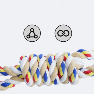 CE sertifikalı köpek diş temizleme halat oyuncak 2 halat knot interaktif Bite dayanıklı köpek oyuncaklar pamuk halat köpek çiğnemek oyuncak köpek için - Product Image 3