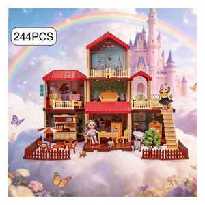 TOYSRUNNER <b>Mini</b> House Toy DIY Miniature Dollhouse with Furniture Accessories Plastic Model Creative Gift for 5 7 Years <b>Old</b> Kids - Product Image 2