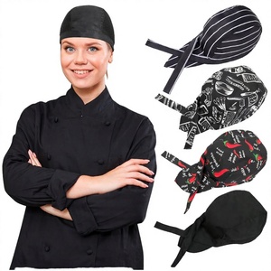 Chef <b>Skull</b> Cap 100% Polyester Adjustable Breathable Unisex Four Seasons - Product Image 4