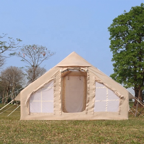 Hot Selling OEM Oxford Cloth Wild Outdoor Waterproof Camping Tent House 5-8 People Insect Prevention Camping Inflatable Air Tent