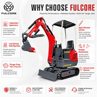 Mini-excavatrice FULCORE à châssis haute résistance anti-vibrations, grande capacité de godet pour l'excavation de terre