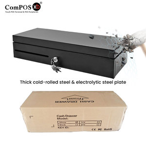 Cajón de Efectivo POS de Metal y Plástico de Alta Calidad, Cajón ComPOS con 6 Compartimentos para Billetes/8 para Monedas, Cajón de Caja Registradora para Terminales de Escritorio - Product Image 1