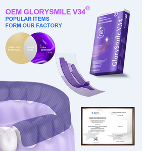 Para <span class=keywords><strong>V34</strong></span>, tiras de blanqueamiento dental moradas, sabor a menta, blanqueamiento avanzado, brillo instantáneo de 30 minutos, sin residuos para el hogar - Product Image 2