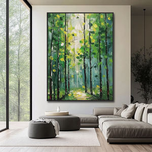 Pinturas <span class=keywords><strong>al</strong></span> <span class=keywords><strong>Óleo</strong></span> de <span class=keywords><strong>Paisajes</strong></span> de Árboles en 3D, Hechas a Mano, Personalizadas <span class=keywords><strong>al</strong></span> por Mayor, Decoración de Pared para el Hogar con Diseño de Bosque con Cuchillos - Product Image 6