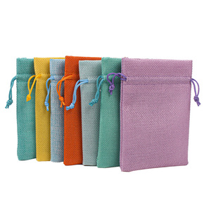 Sac à cordon personnalisé en toile de jute, lin, nylon, mousseline pour emballage de bijoux, sac anti-poussière pour chaussures - Product Image 2