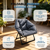 Chaise papillon pliante d'extérieur, chaise lune portable pour camping, dossier confortable, siège de pêche et de repos