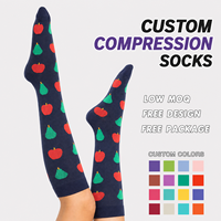 Kaos Kaki Kompresi Setinggi Lutut untuk Perawat Wanita dan Pria, untuk Pekerjaan Keperawatan, Bernapas, Warna-warni, Logo Custom, Pabrik
