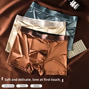 Herenslips van luxe zijde, naadloze, antibacteriële satijn-achtige ijzijde, ademend, met tailleband van gebreid materiaal voor gevoelige huid. - Product Image 2