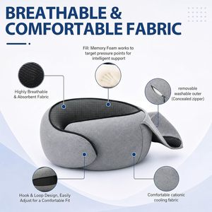 High Quality U-Shape Memory Foam Cooling Travel <b>Pillow</b> Sun Hood Customizable Logo Cationic Fabric Convenient Neck Massage - Product Image 2