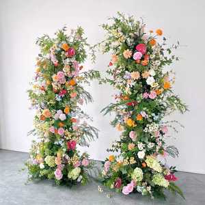 Arche de fleurs colorée personnalisée pour mariage, fabriquée sur mesure pour la décoration de toile de fond de mariage - Vente en gros directe usine - Product Image 2