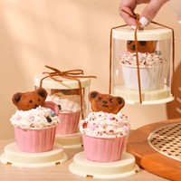 Boîte à gâteau cylindrique en plastique recyclable de luxe YZ Wholesale pour mini-pâtisseries et desserts de 2 pouces