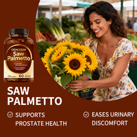 Saw Palmetto 60 Capsules Molles - Soutien Rapide à la Santé de la Prostate et Soulagement de l'Inconfort Urinaire pour Adultes