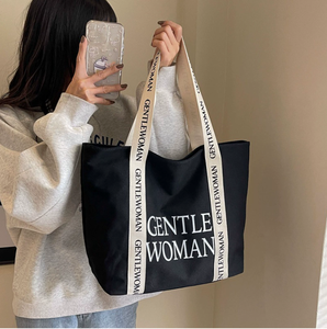 Sac fourre-tout en toile pour femmes, nouveau style, tendance, écologique, pour les courses, avec poche, sac fourre-tout en coton avec logo imprimé personnalisé - Product Image 2