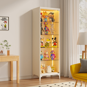 Vitrine mit Glastüren und 4 Ebenen für Sammlerstücke, Ausstellungsvitrine für das Wohnzimmer - Product Image 4