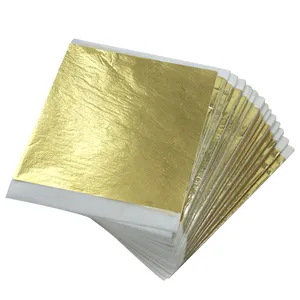 high quality 14*14cm Taiwan imitation champagne gold leaf sheets for ceiling and furniture decorating gold foil leaves