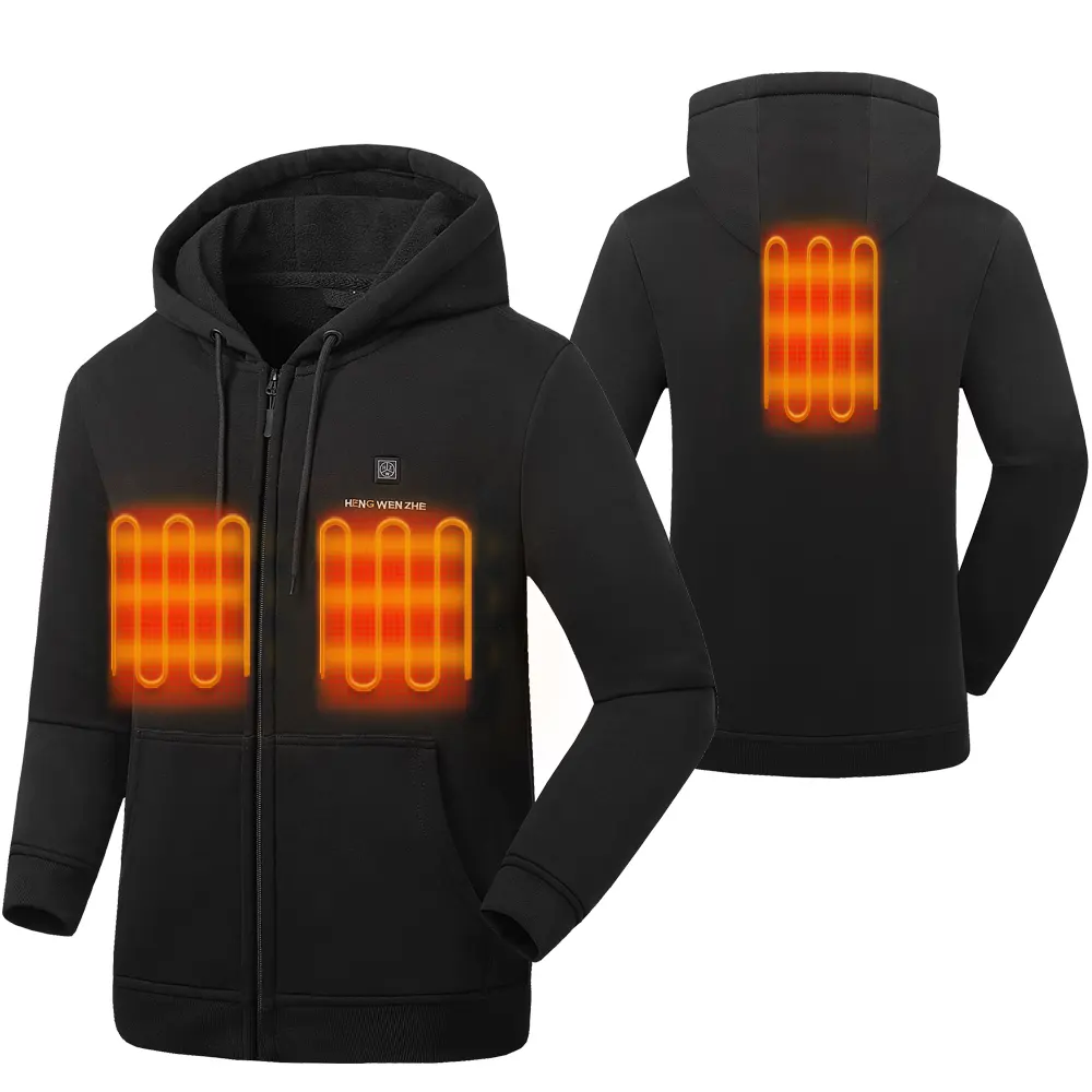 Heated Zip Hoodie Heated Sweatshirt Heated Jacket For Women Unisex Winter Hooded Heated Vests Outerwear For Men Women