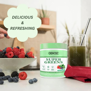 Suplemento de Mezcla de Frutas Vegano Nutrición Natural Pectina Sin Azúcar Super Greens Gomitas Orgánicas Polvos Supergreen - Product Image 2