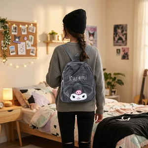 <span class=keywords><strong>Mochila</strong></span> <span class=keywords><strong>Escolar</strong></span> Infantil de Peluche con Diseño de Dibujos Animados, Personalizable, Suave, de <span class=keywords><strong>Kuromi</strong></span>, Pikachu y Lotso, Venta al Por Mayor - Product Image 3